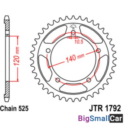 Звезда ведомая JT JTR1792.47 - купить Саперке