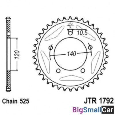 Звезда ведомая JT JTR1792.48 - купить Саперке