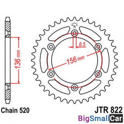 Звезда ведомая JT JTR822.50 - купить Саперке