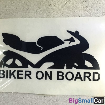 Наклейки CRAZY IRON на авто Biker on Board black 608 - купить Саперке
