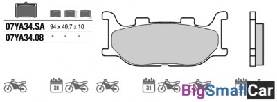 Тормозные колодки BREMBO CARBON CERAMIC 07YA3408 - купить Саперке
