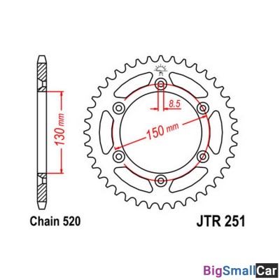 Звезда ведомая JT JTR251.48 - купить Саперке