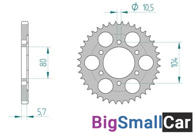 Звезда ведомая AFAM 17610-40 аллюминий (JTR1489.40) - купить Саперке