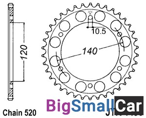 Звезда ведомая JT JTR1490.44 - купить Саперке