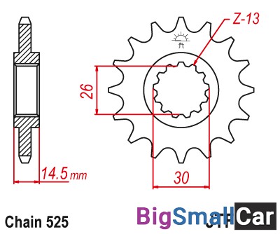 Звезда ведущая JT JTF1332.14 - купить Саперке