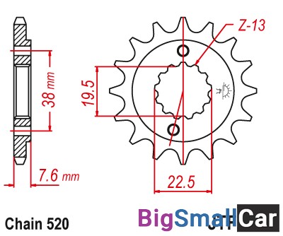 Звезда ведущая JT JTF1401.14 - купить Саперке